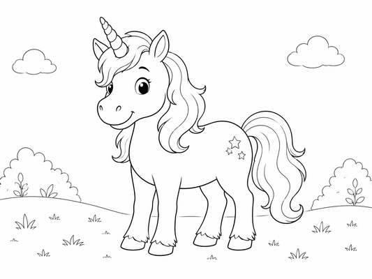 Ausmalbild: Das zauberhafte Einhorn