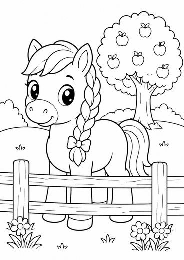 Ausmalbild: Das bunte Pony