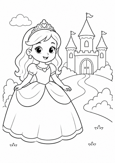 Ausmalbild: Die kleine Prinzessin