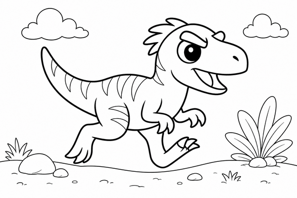 Ausmalbild: Der schnelle Raptor