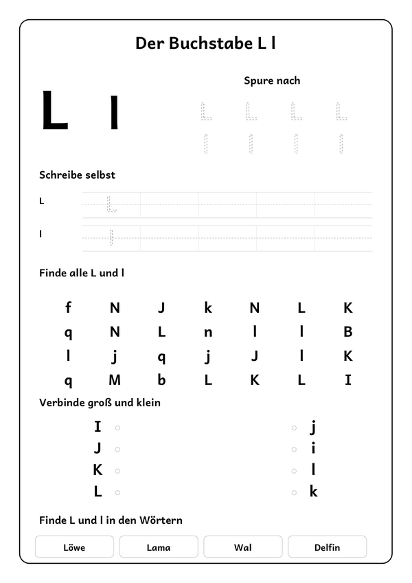 Lernblatt: Der Buchstabe L